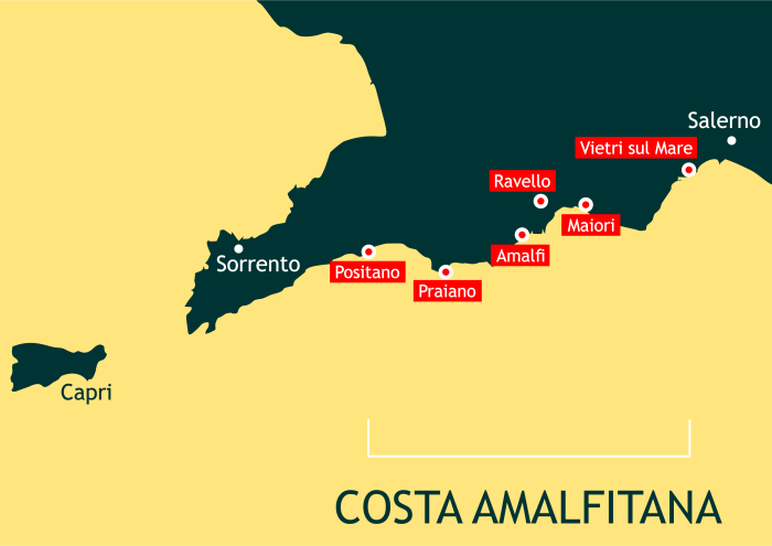 Mapa da Costa Amalfitana